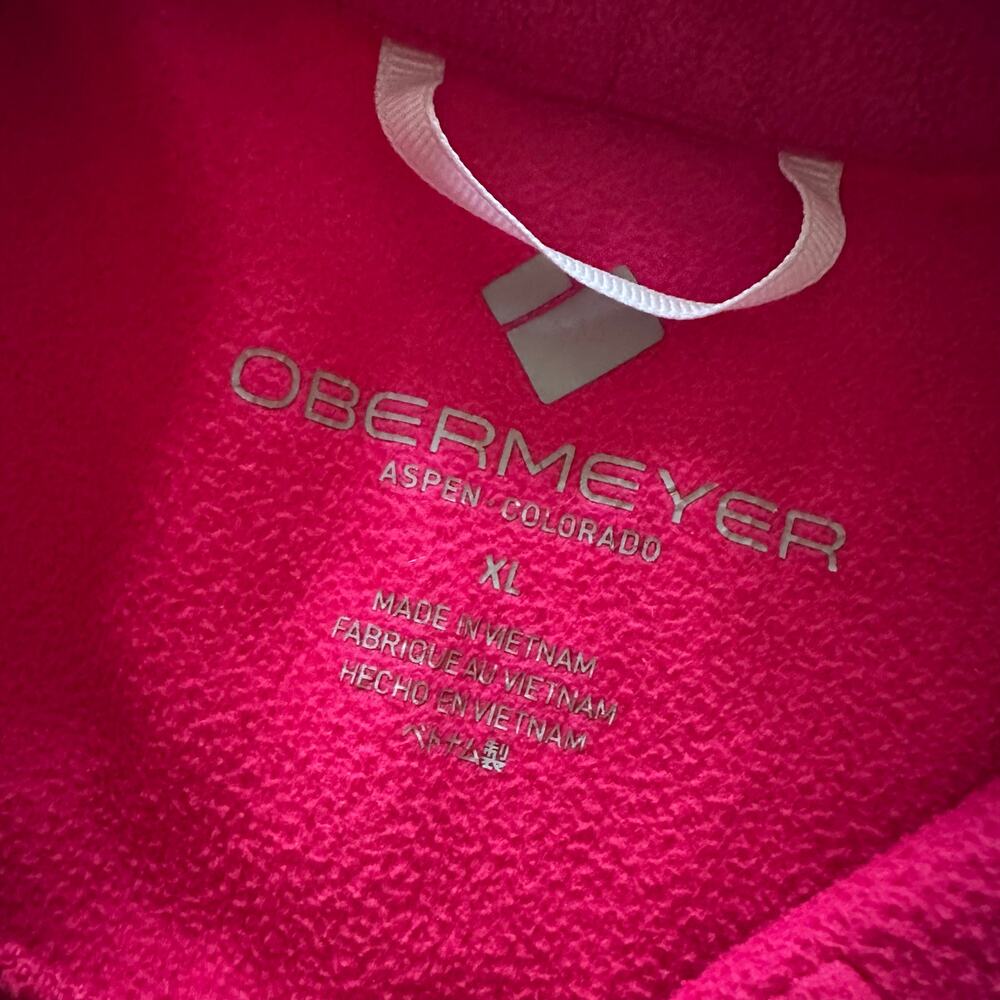 Obermeyer Snowcrystal Fleece Girls Midlayer Pink XL 8 - Picture 3 of 4